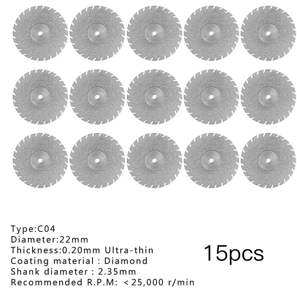 Azdent Dental Lab Polishing Shank Mandrel Burs Emery Disc Cutting Double Side - KiwisLove