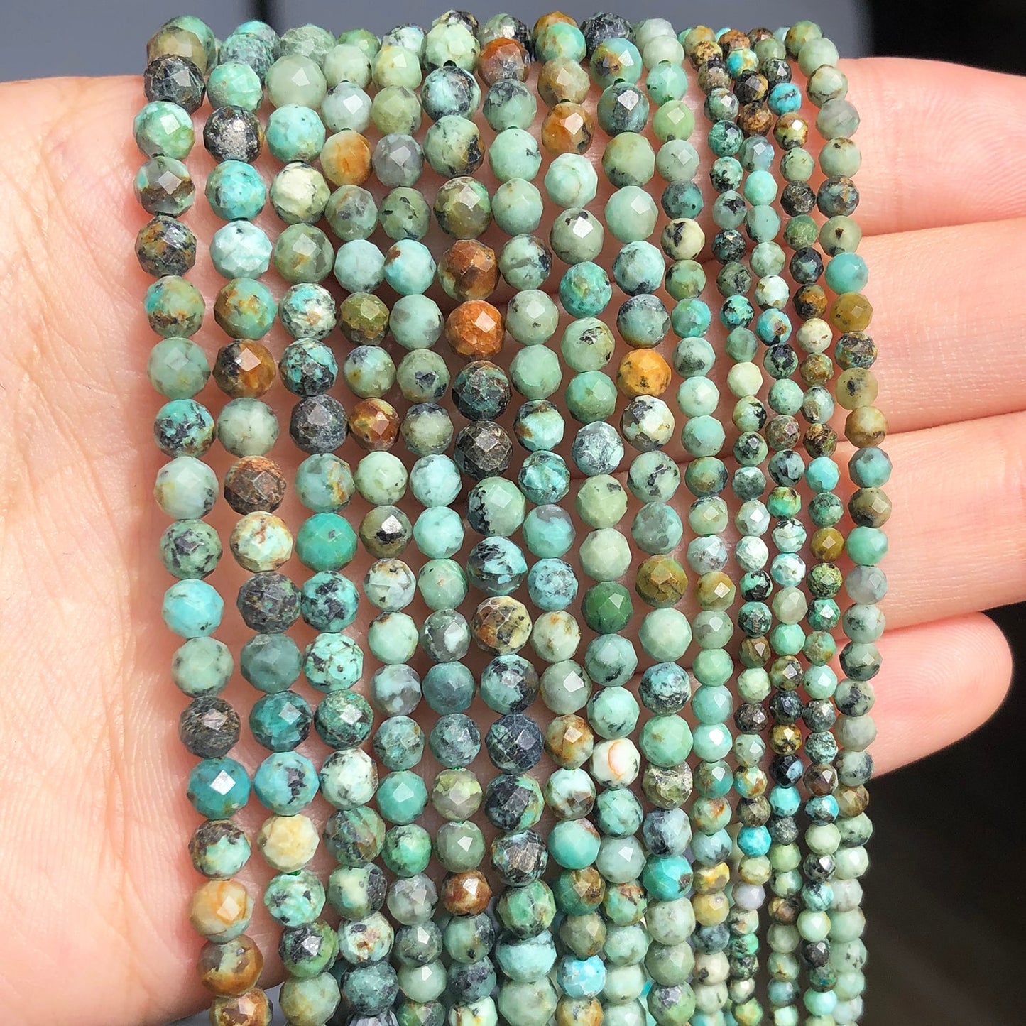 Small Waist Beads 2 3 4mm Natural African Turquoises Loose Stone Beads for Jewelry DIY Making Bracelet Earrings Accessories 15&#39;&#39; - KiwisLove