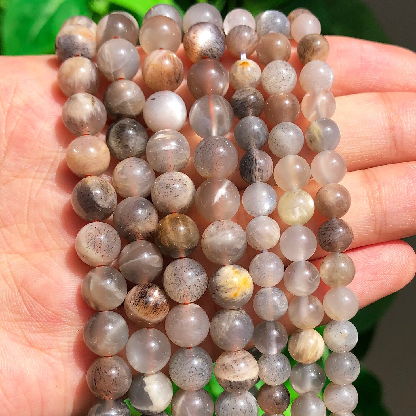 4-12mm Grey Black Sunstone Minerals Beads Natural Round Loose Moonstone Beads for Jewelry Making DIY Bracelet Accessories 15&#39;&#39; - KiwisLove