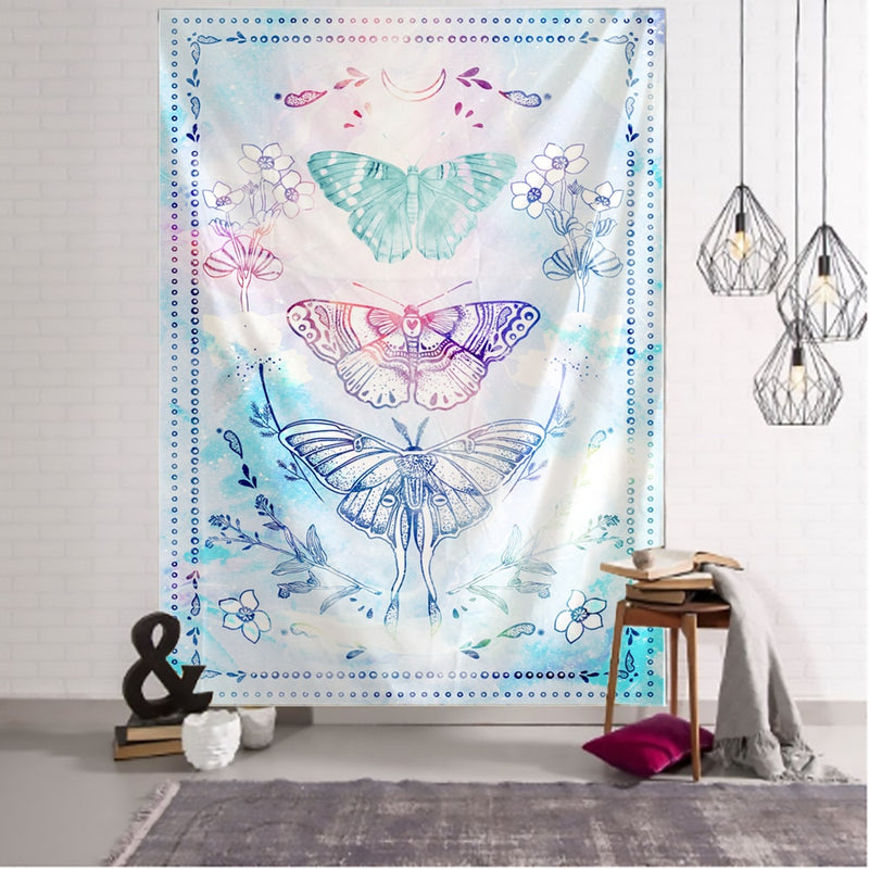 Psychedelic Butterfly Tarot Tapestry Wall Hanging Witchcraft Bohemian Hippie Tapiz Dormitory Home Decor - KiwisLove