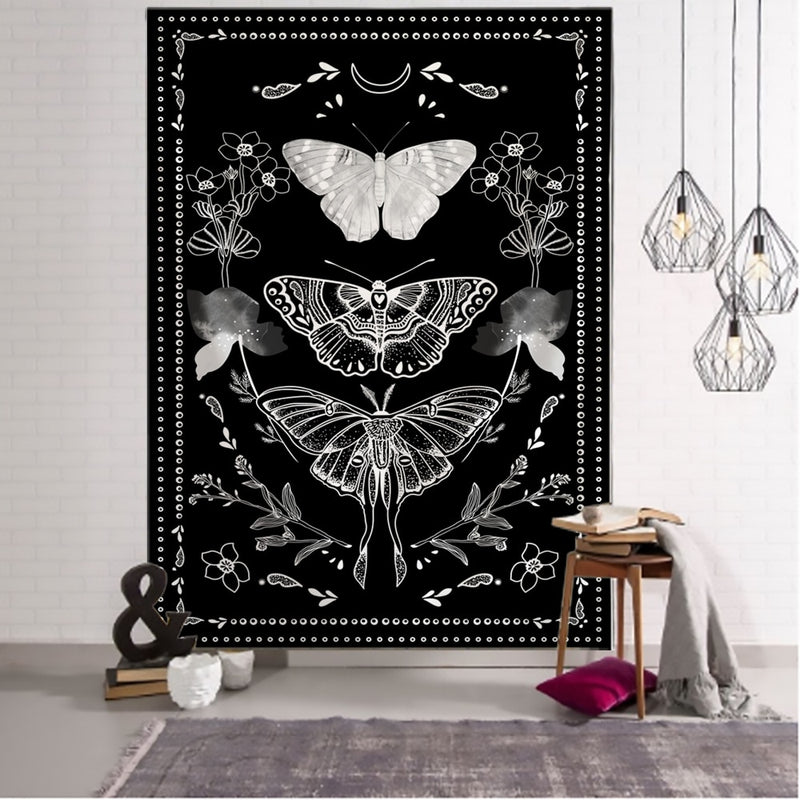 Psychedelic Butterfly Tarot Tapestry Wall Hanging Witchcraft Bohemian Hippie Tapiz Dormitory Home Decor - KiwisLove
