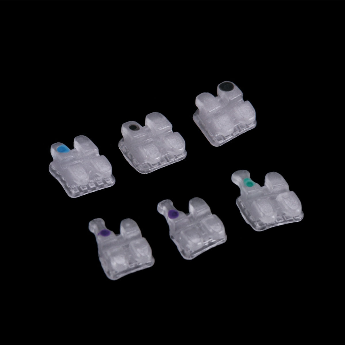 AZDENT Dental Orthodontic Ceramic Brackets Braces Mesh Base MBT/Roth 022/018 345 Hooks - KiwisLove