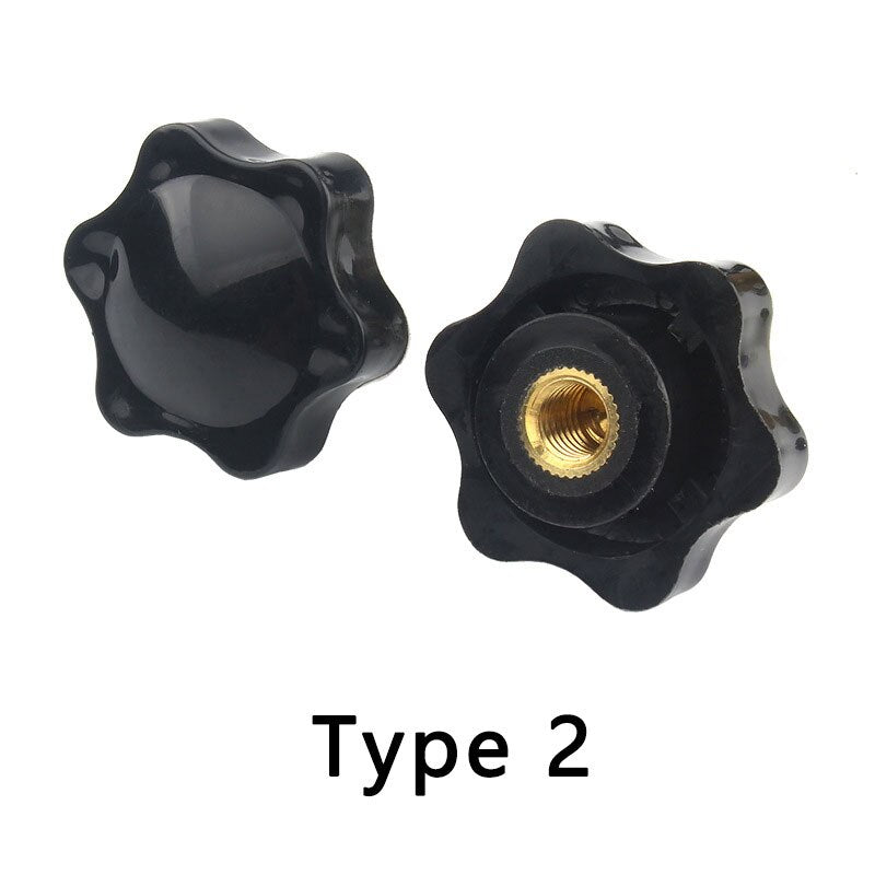 ZONSANTA Plum Bakelite Hand Tighten Nuts M4 M5 M6 M8 M10 Plastic Head Hand Nut Black Handle Thread Star Clamping Knob Manual Nut - KiwisLove