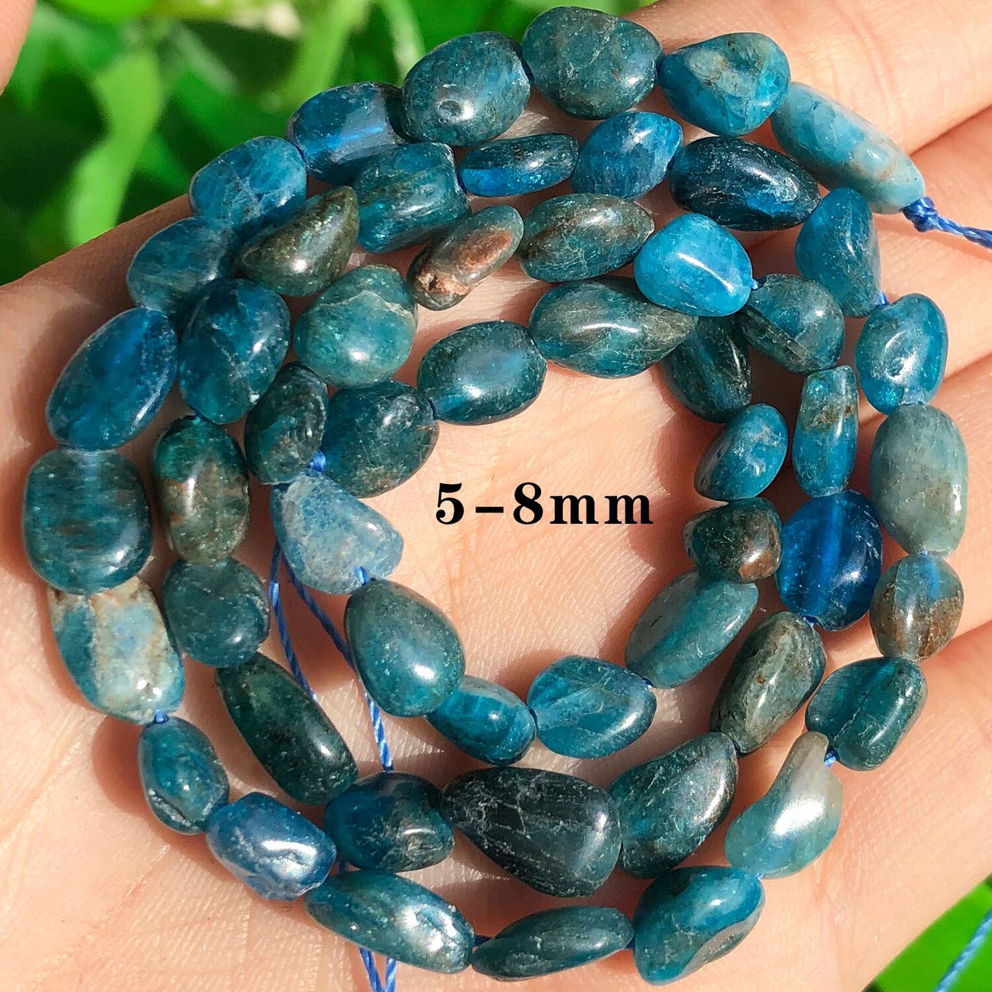 Natural Stone Blue Apatite Gem Beads Round Irregular Faceted Rondelle Loose Beads For Jewelry Making Diy Bracelets Accessories - KiwisLove