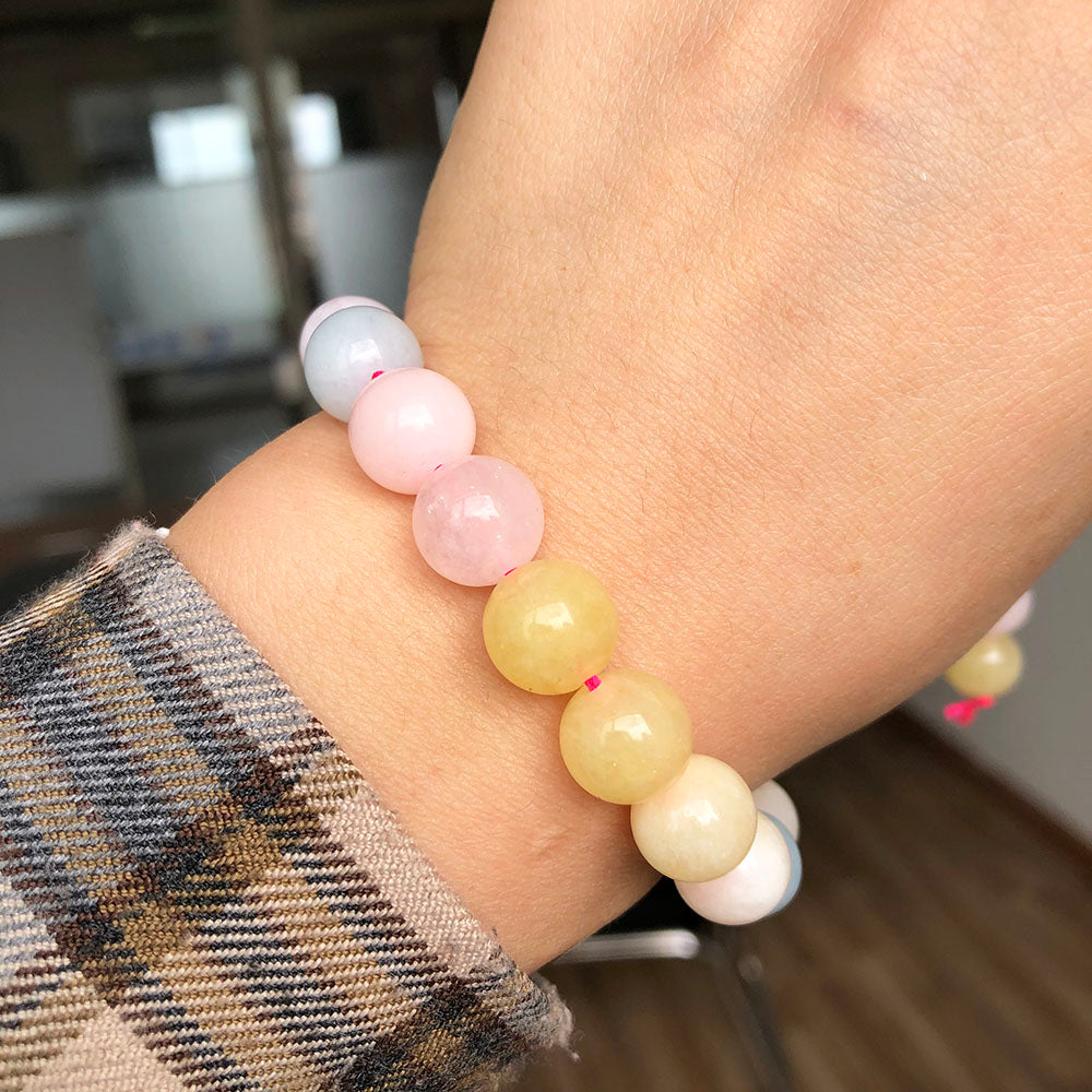 Colorful Morganite Stone Beads for Jewelry Making 6 8 10mm Smooth Round Loose Spacer Beads DIY Bracelet Charms Accessories 15&#39;&#39; - KiwisLove