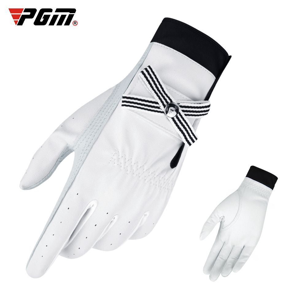 PGM Golf Gloves Women Sheepskin Breathable Palm Ladies Genuine Leather Sport Gloves Anti-Slip Training Mittens Elegant 1 Pair - KiwisLove