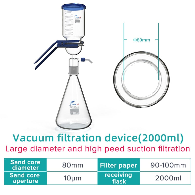 JOANLAB 2L 5L Large Diameter Vacuum Filtration Apparatus Laboratory ...