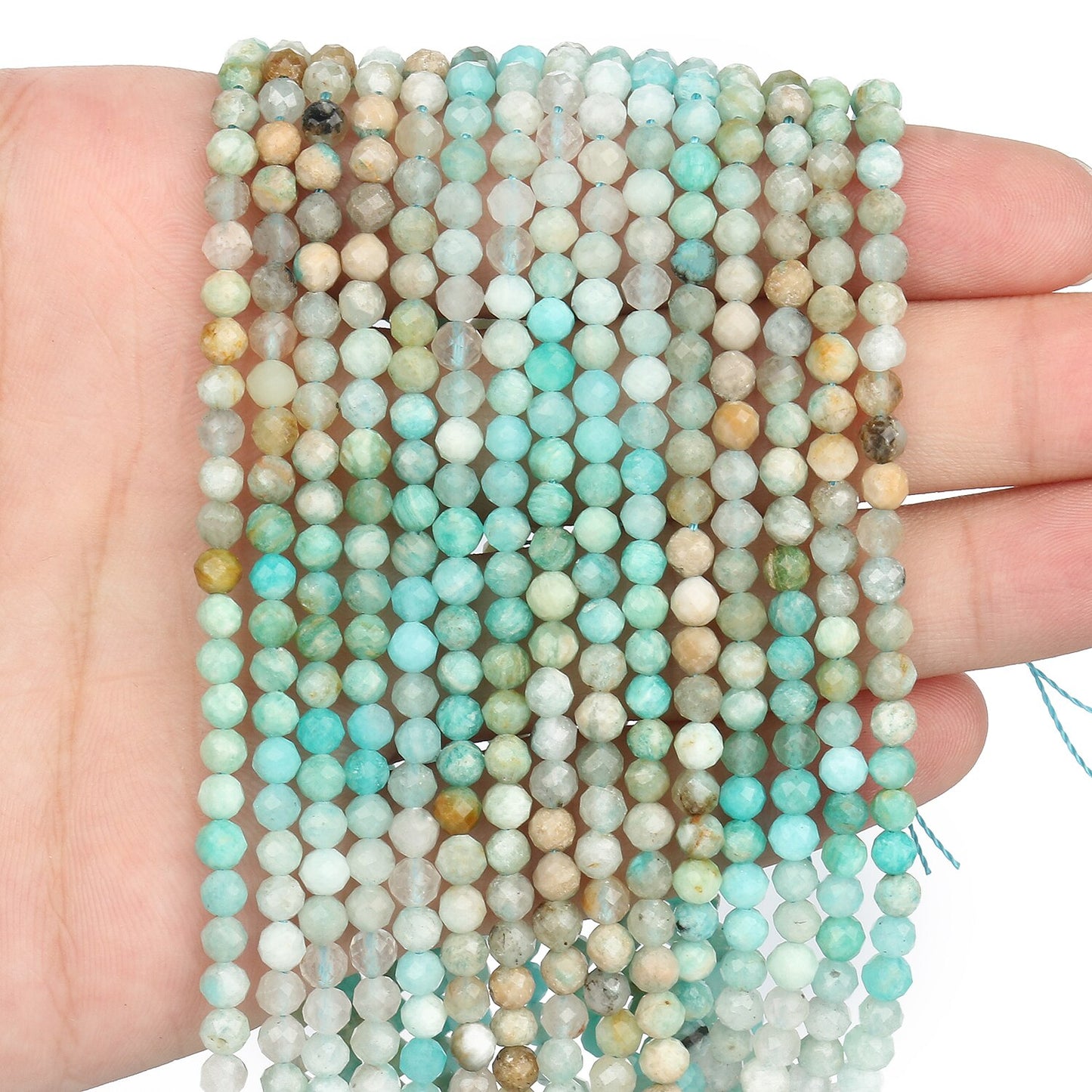 Natural Stone Faceted Agates Quartz Rhodonite Amazonite Morganite Fluorite Jades Small Gem Beads for Jewelry DIY Making Bracelet - KiwisLove