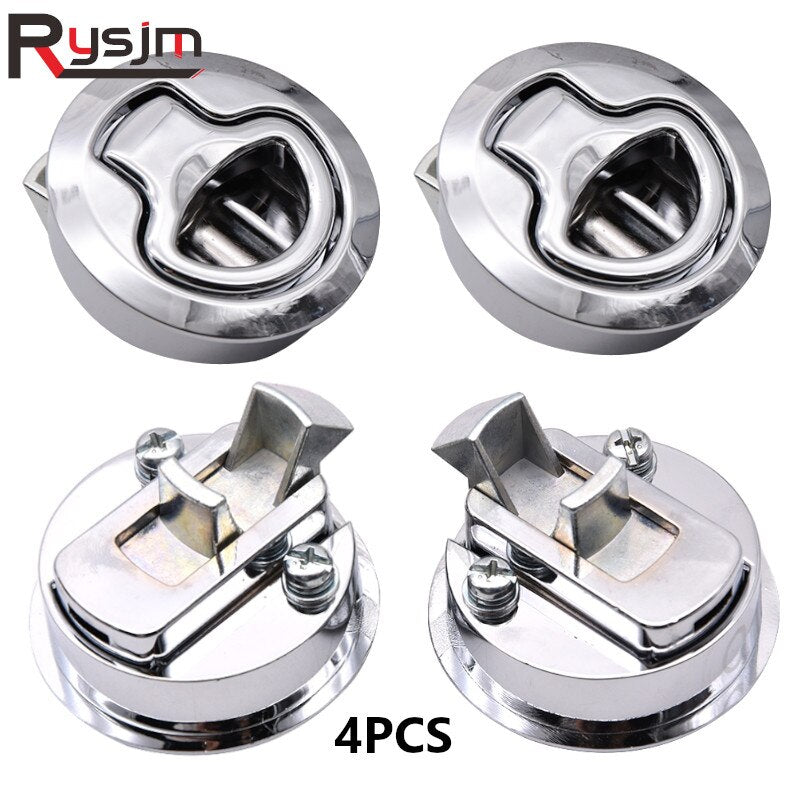 4Pcs Boat Hatch Latch Pull Flush Boat marine Latches Round Fit For RV Yacht Camper Deck Hatch Door Cabinet