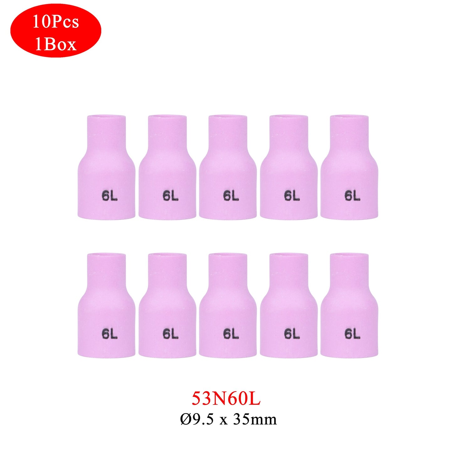 10PCs 25.4mm 53N58 53N59 53N60 53N61 53N61S 35mm  53N58L 53N59L 53N60L 53N61L 53N61SL Alumina Nozzles For TIG WP9/17/18/20/26 - KiwisLove