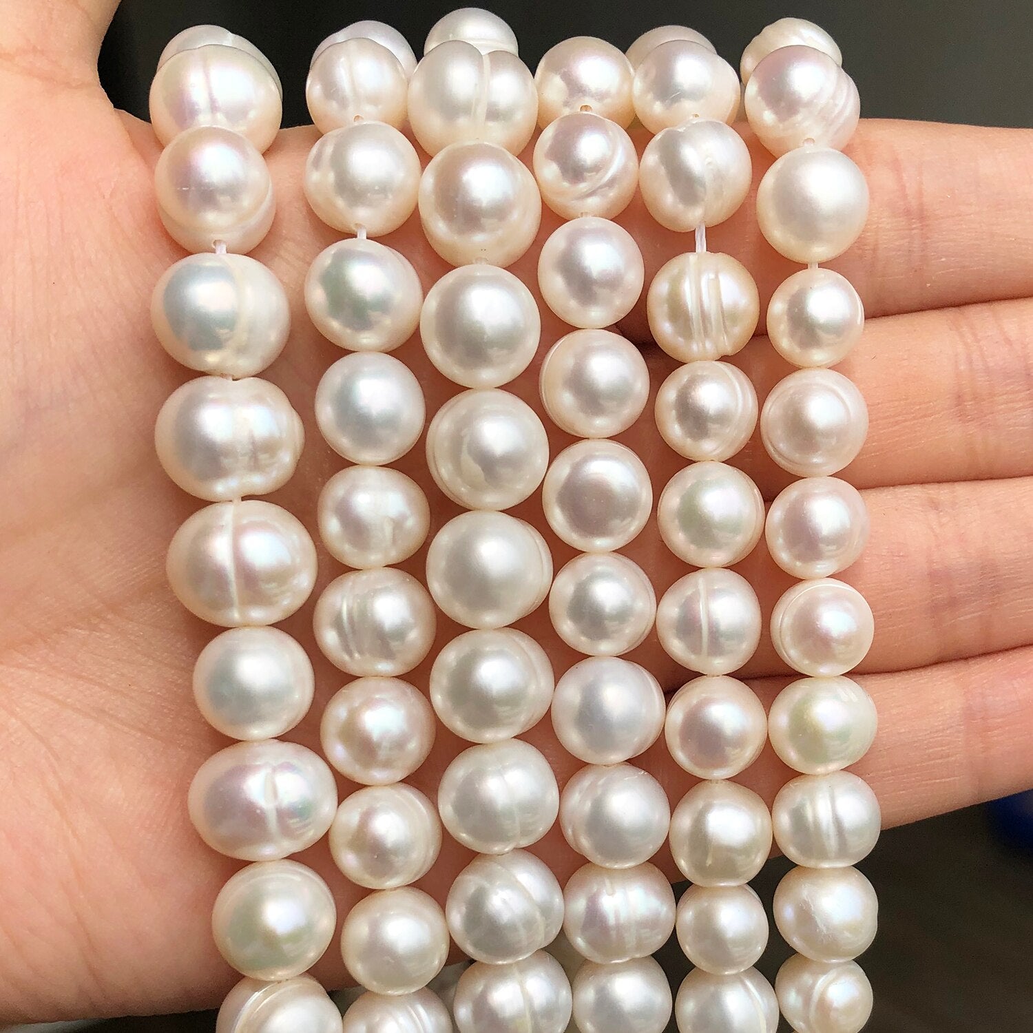Natural Freshwater Pearl Beads White Pearls Beads For Jewelry Making DIY Bracelet Accessories 15'' 4mm 6mm 8mm 9mm 10mm 11mm - KiwisLove