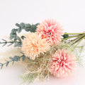 White Artificial Flowers Dandelion Big Bouquet Autum Silk Plastic Fake Flower for Home Wedding Decoration Living Room Arrange - KiwisLove