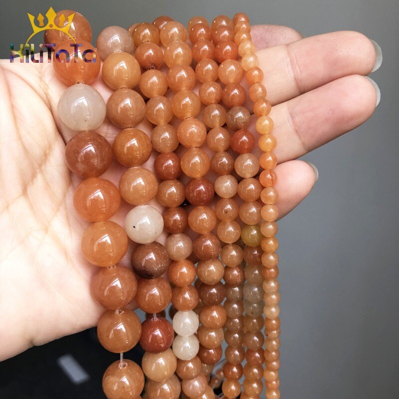 Natural Stone Beads Red Aventurine Round Loose Spacer Beads For Jewelry Making DIY Bracelet Earrings Accessories 15&#39;&#39; 4/6/8/10mm - KiwisLove