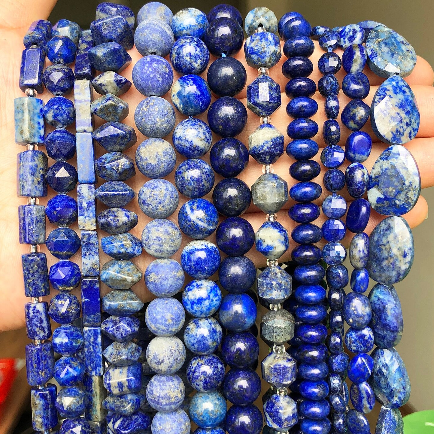 Natural Lapis Lazuli Stone Faceted Column Round Irregular Spacer Beads For Jewelry Making Diy Bracelets Necklace Accessories - KiwisLove