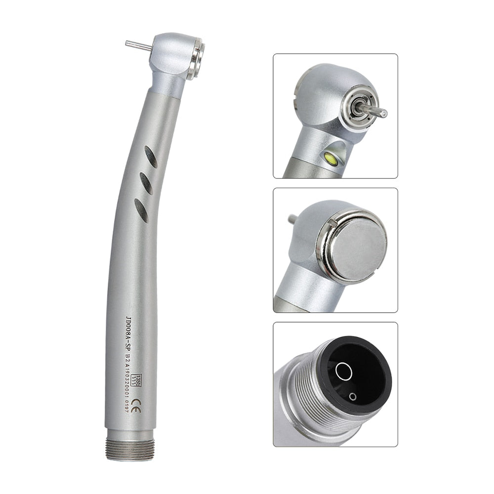 Dental Handpiece LED High Speed Ceramic Bearing Push Button Standard Head 4 Spray Stainless JD008A1-SP M4/B2 Ceramic Rotor A - KiwisLove