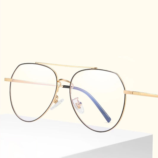 Men Women Glasses Anti Blue Light Laser Fatigue Computer Goggles Myopia Eyeglasses Male Fashion Pilot Optical Unisex F90274 - KiwisLove