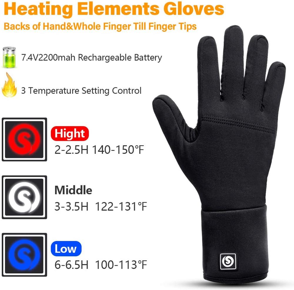 Liner Heated Gloves Winter Warm Skiing Gloves Outdoor Sports Motorcycling - KiwisLove