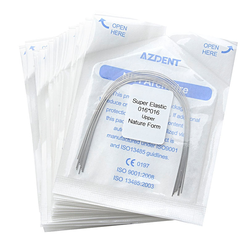 Azdent Dental Super Elastic Niti Arch Wires Rectangular Natural Form Permanent Midline Mark Orthodontic Archwire 10pcs/Pack - KiwisLove