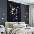 Vintage Moon Phase Tapestry Wall Hanging Moonlight Green Olive Leaf Bohemian Style Hippie Dormitory Home Decor - KiwisLove