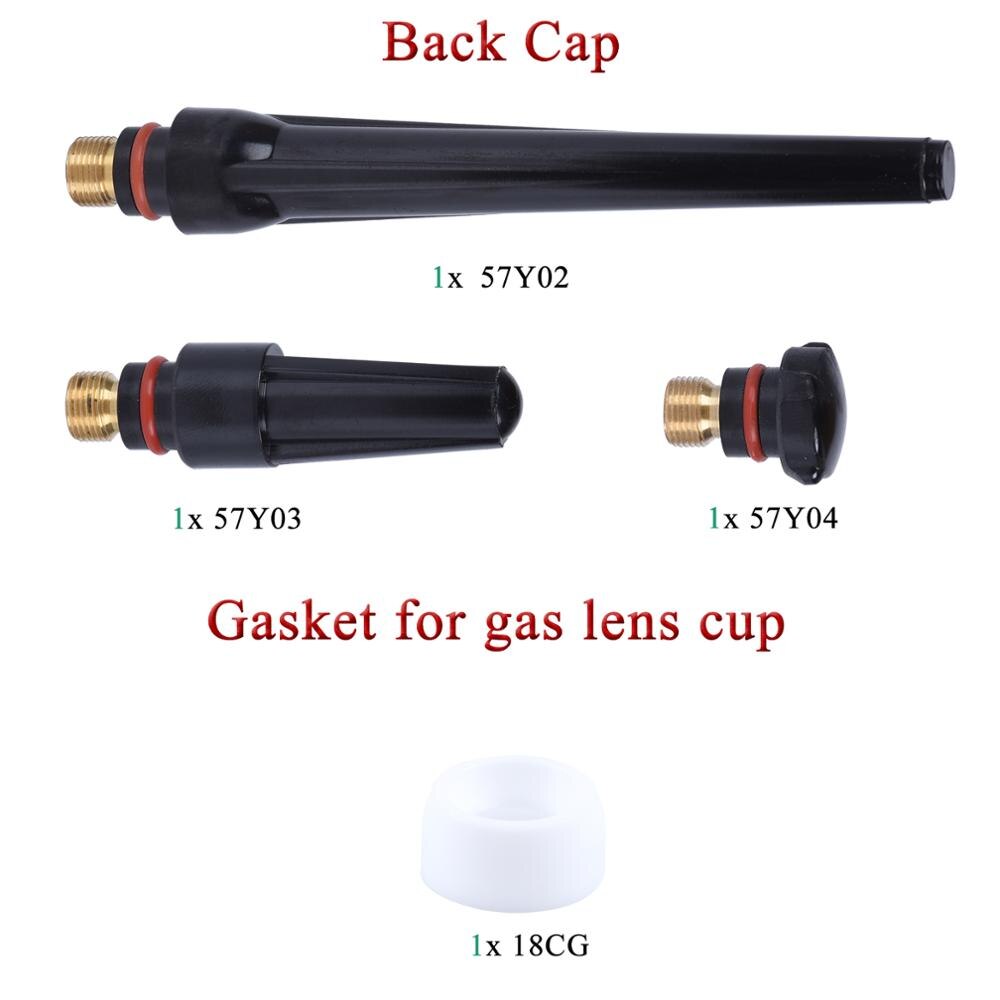 24Pcs TIG Welding Torch Inside Outside Angle Gas Lens For WP17 WP18 WP26 TIG Back Cap Collet Bodies Spares Kit Accessories - KiwisLove