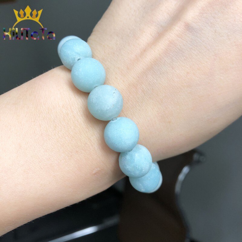 Natural Matte Stone Beads Blue Amazonite Round Loose Spacer Beads For Jewelry Making Round Beads 4 6 8 10 12mm DIY Bracelet 15&#39;&#39;