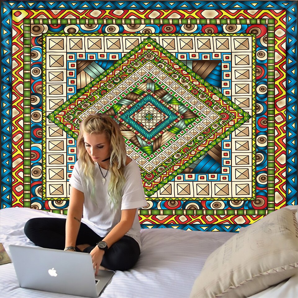 Indian Mandala Tapestry Wall Hanging Sandy Beach Throw Rug Blanket  Mattress psychedelic Bohemian Yoga Shawl Mat Mandala Tapestry - KiwisLove
