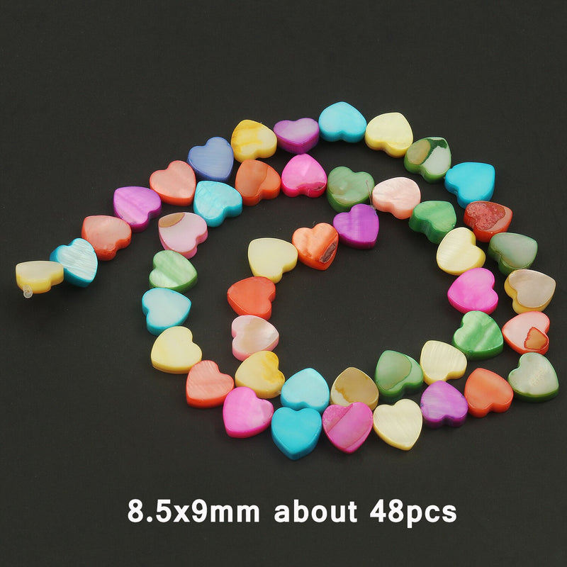 Natural Shell Beads Multicolor Mother of Pearl Love Star Cross Loose Spacer Beads for Jewelry Making DIY Bracelet Accessories - KiwisLove