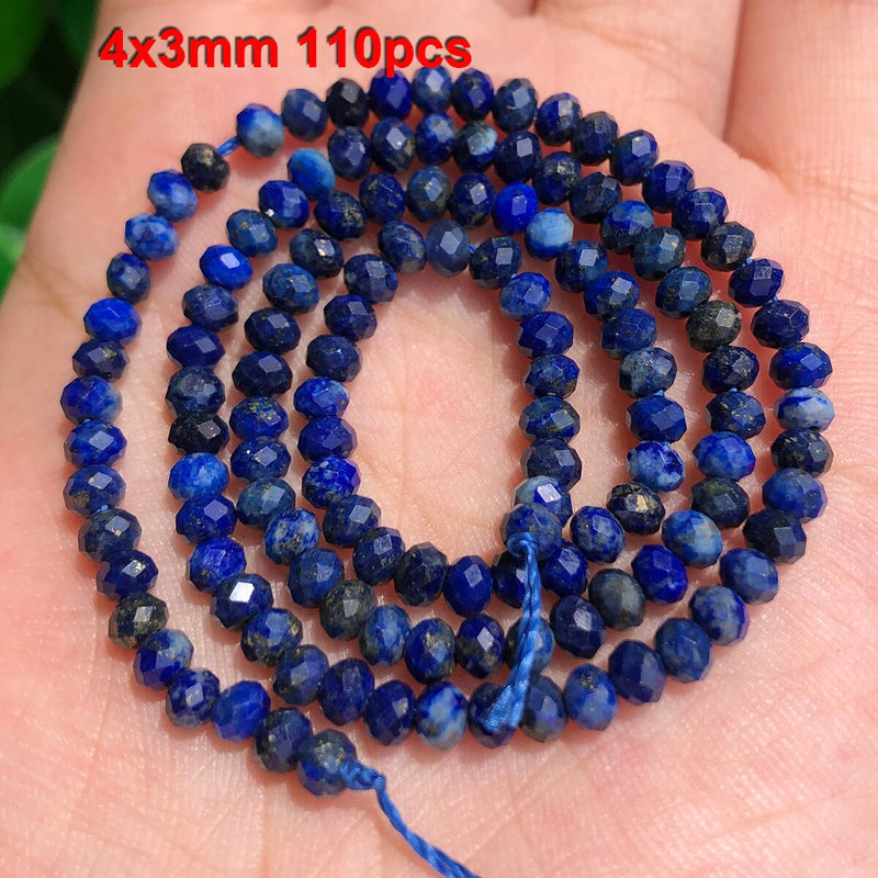 Natural Lapis Lazuli Stone Faceted Column Round Irregular Spacer Beads For Jewelry Making Diy Bracelets Necklace Accessories - KiwisLove