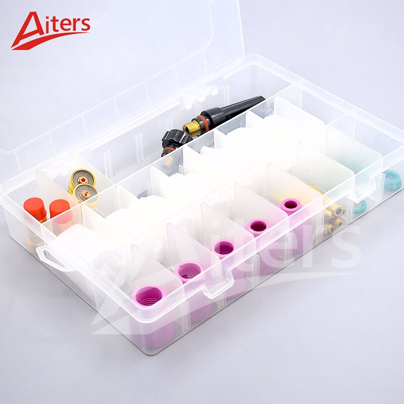 Collet Body Pyrex Glass Cup 41Pcs kit Stubby Gas Lens Welding Accessories Use For TIG Torch WP-17/18/26 - KiwisLove