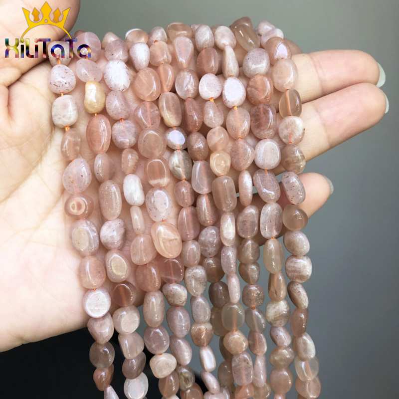 5-8mm Irregular Natural Sunstone Stone Beads Loose Spacer Beads For Jewelry Making DIY Earrings Bracelet Charms 15&#39;&#39;/Strands - KiwisLove