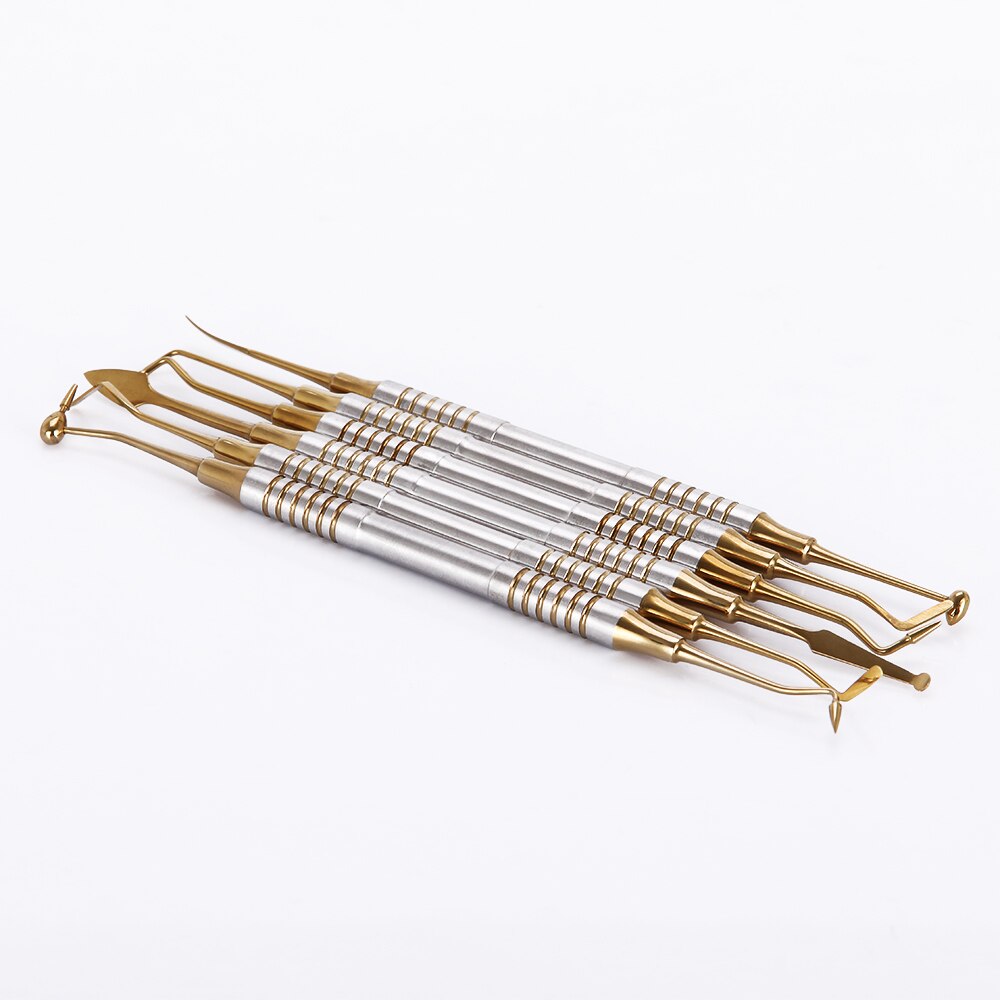 6Pcs/Set Dental Instrument Composite Resin Filling Spatula Titanium Plated Head Filler - KiwisLove