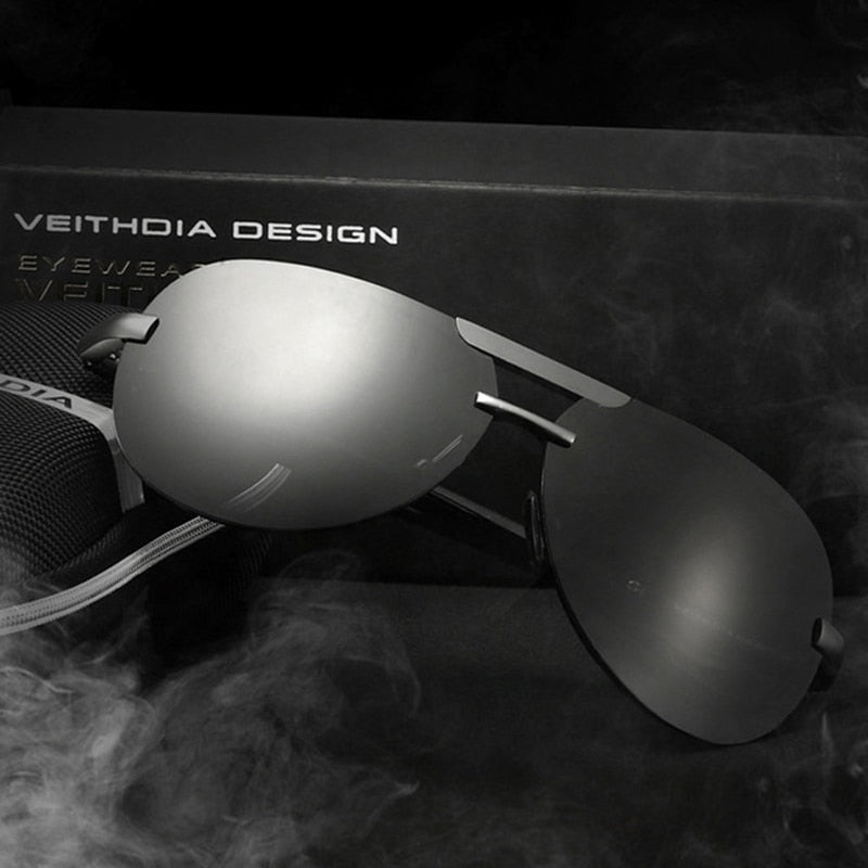 VEITHDIA Aluminum Magnesium Rimless Men's Sunglasses Outdoor Polarized UV400 Lens Sun Glasses Eyewears Accessories For Male 6500 - KiwisLove