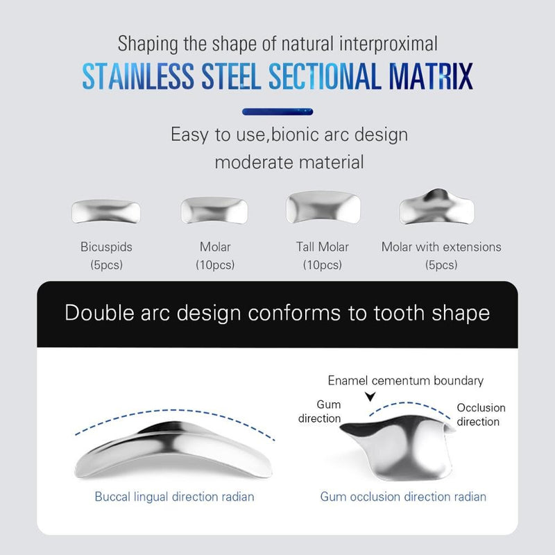Dental Sectional Matrix System Band Metal Resin Clamping / Seperating Ring Autoclavable Dentist Tools - KiwisLove