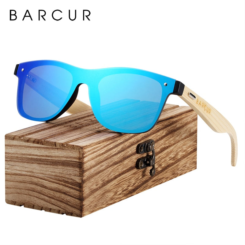 BARCUR Wood Glasses Bamboo Sunglasses Eyewear Accessories Female/Male Sunglasses Rimless for Men Glasses - KiwisLove