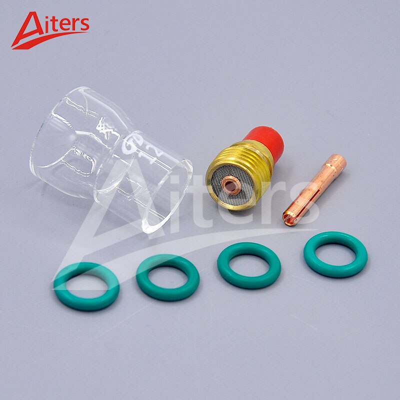 TIG 7PCS #12 Pyrex Glass Cup Welding Stubby Gas Lens Kit For WP9 20 25 Torch Welding Accessories - KiwisLove