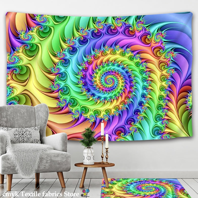 Psychedelic India Mandala Tapestry Wall Hanging Boho Decor Wall Cloth Tapestries Hippie Tapestry Mandala Wall Carpet - KiwisLove