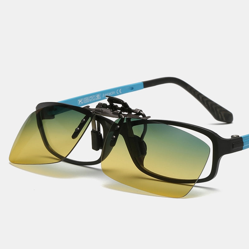 Glasses Clip Car Driver Goggles Anti-UVA UVB Polarized Eyeglasses Driving Night Vision Lens On Sunglasses Interior Accessories - KiwisLove