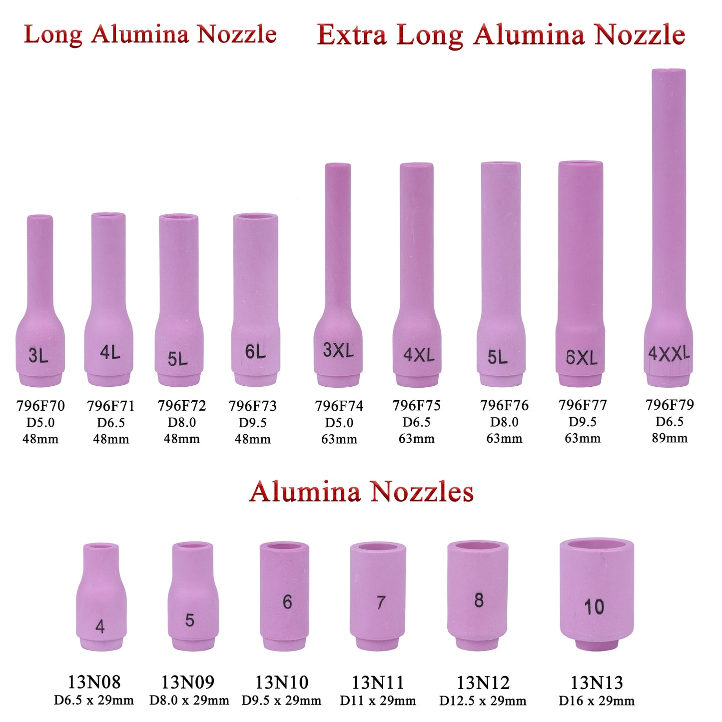 58Pcs TIG Welding Torch Lengthen Nozzle Gas Lens 10# High Temperature Glass Kit Durable Practical Accessories  For WP9 WP20 WP25 - KiwisLove