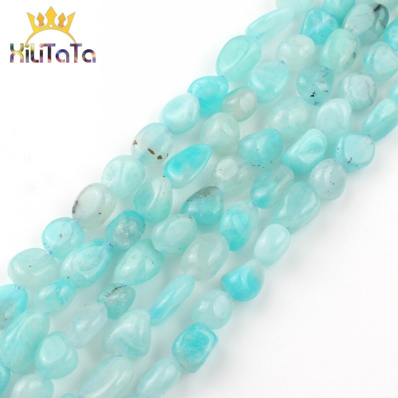 4-7mm Natural Irregular Blue Amazonite Loose Stone Beads For Jewelry Making DIY Necklace Bracelet Ear Studs Accessories 15inches - KiwisLove