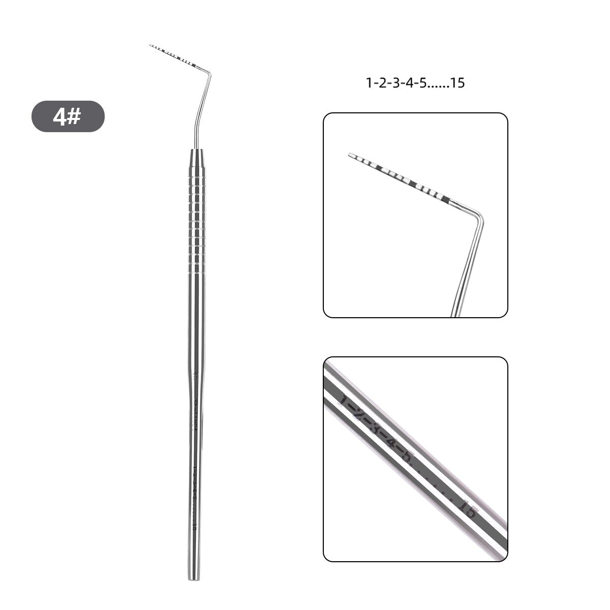 1 PC AZDENT Dental Stainless Steel Periodontal Probe With Scaler Explorer Instrument Tool Endodontic Equipment Material - KiwisLove