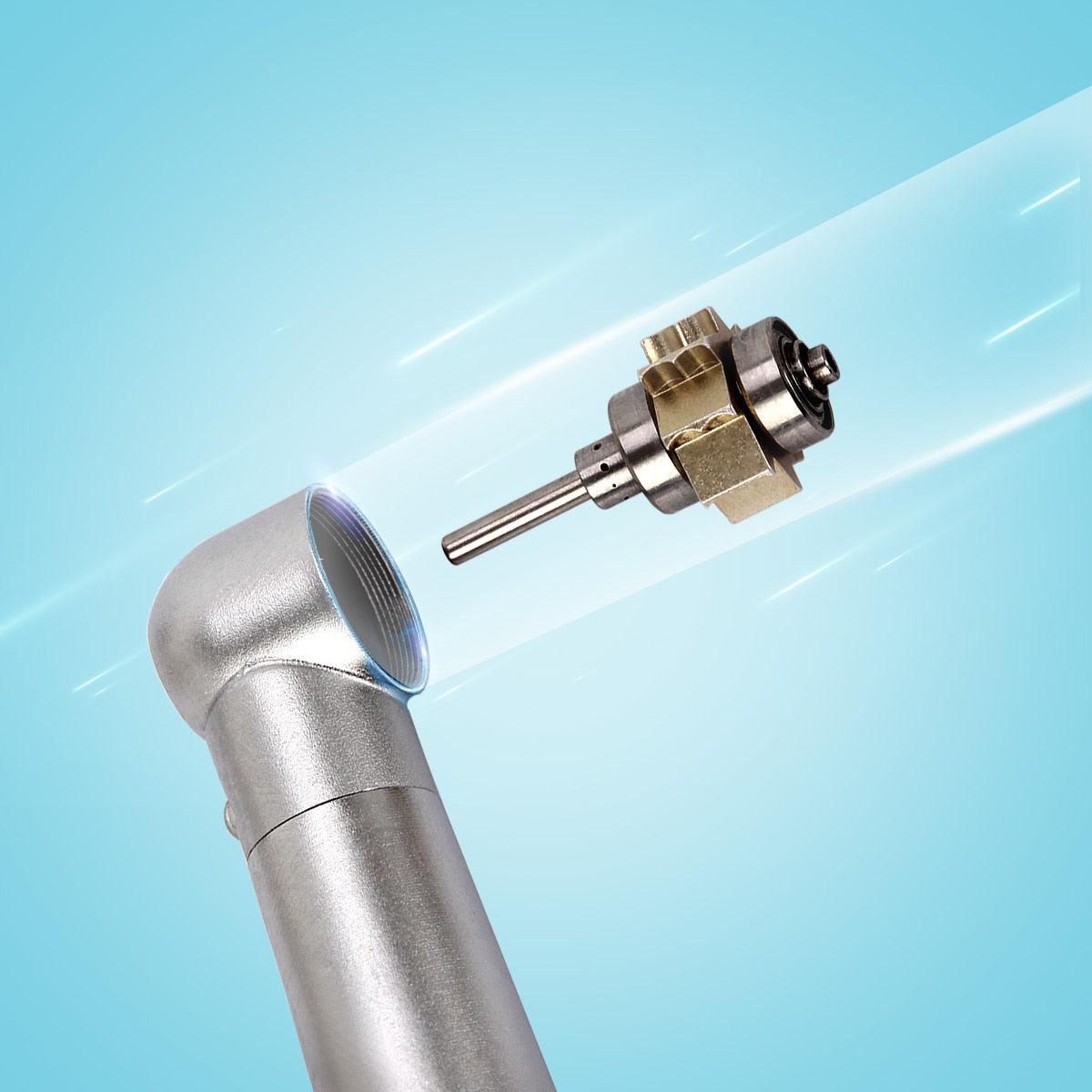 2/4 Holes Azdent Dental LED High Speed Handpiece E-generator Integrated Standard Head Push Button 3 Water Spray JD008A-SP - KiwisLove