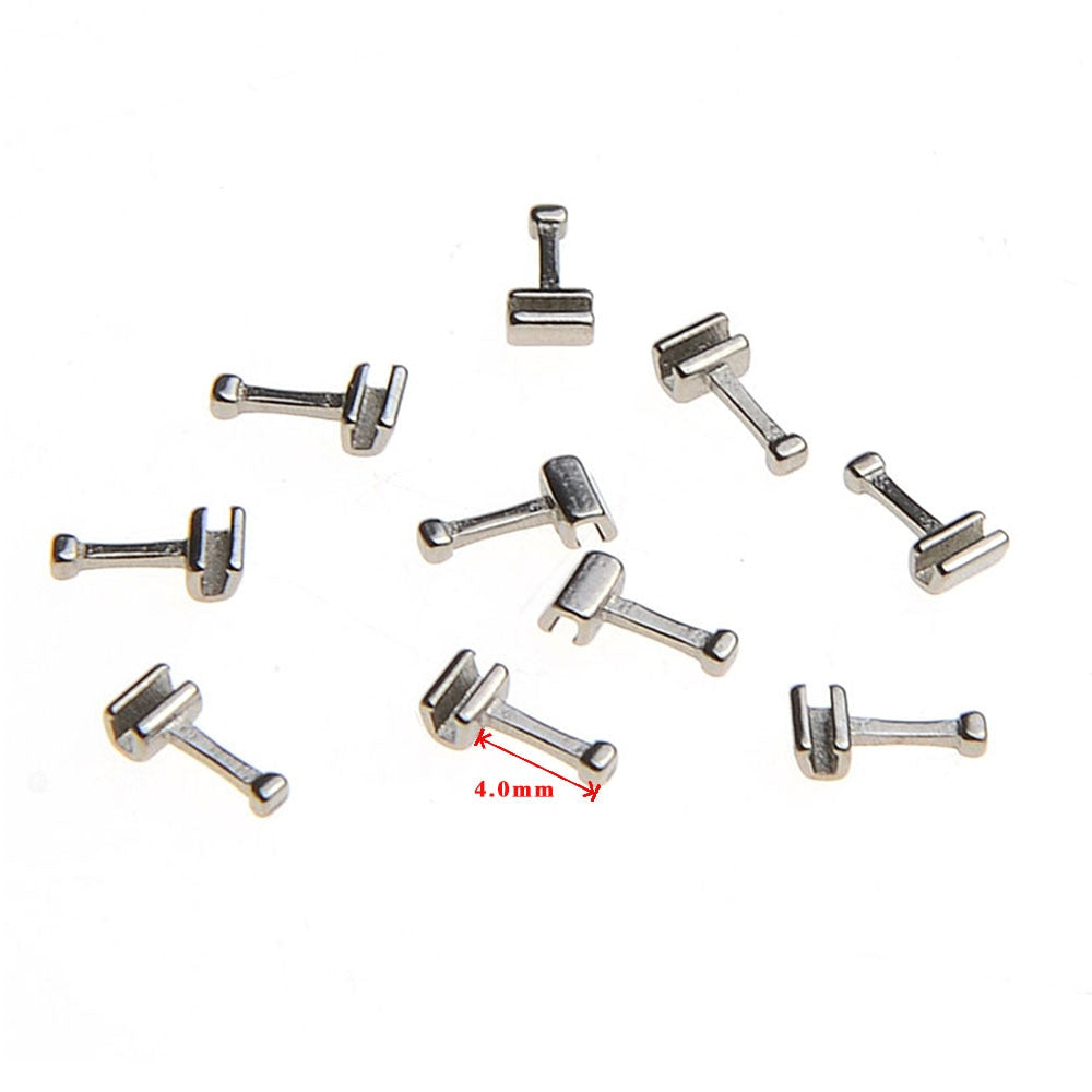 10Pcs/Pack Dental Crimpable Hooks Cross Tube Long Short Right/Left Stainless Steel Fixed on the Arch Wires - KiwisLove