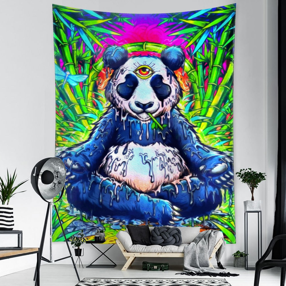 Cartoon Animal Character Tapestry Wall Hanging 3D Printing Psychedelic Witchcraft Mysterious Aesthetics Room Home Decor - KiwisLove
