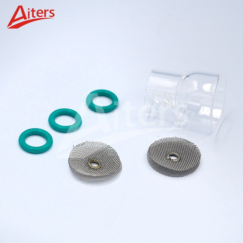 TIG Pyrex Glass Cup 6PCS kit for WP17/18/26 with 12# Glass Cup and Gas Lens Filters O-rings TIG Welding Accessories - KiwisLove