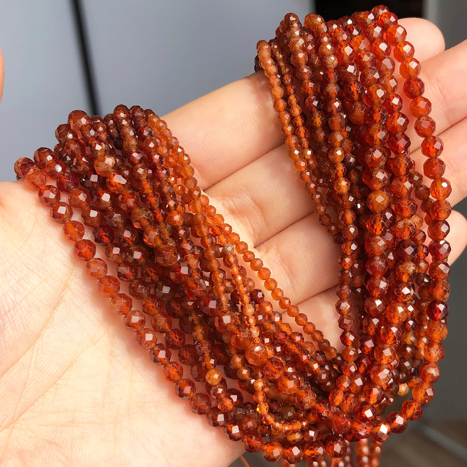 Natural Stone Faceted Coffee Quartz Crystal Small Beads for Jewelry DIY 2 3 4mm Round Beads Making Bracelet Accessories 15&#39;&#39; - KiwisLove