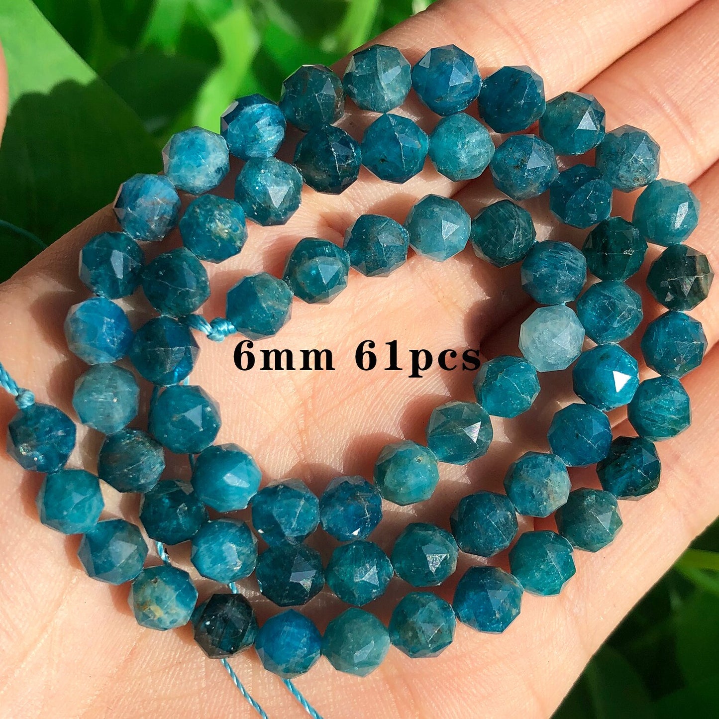 Natural Stone Blue Apatite Gem Beads Round Irregular Faceted Rondelle Loose Beads For Jewelry Making Diy Bracelets Accessories - KiwisLove
