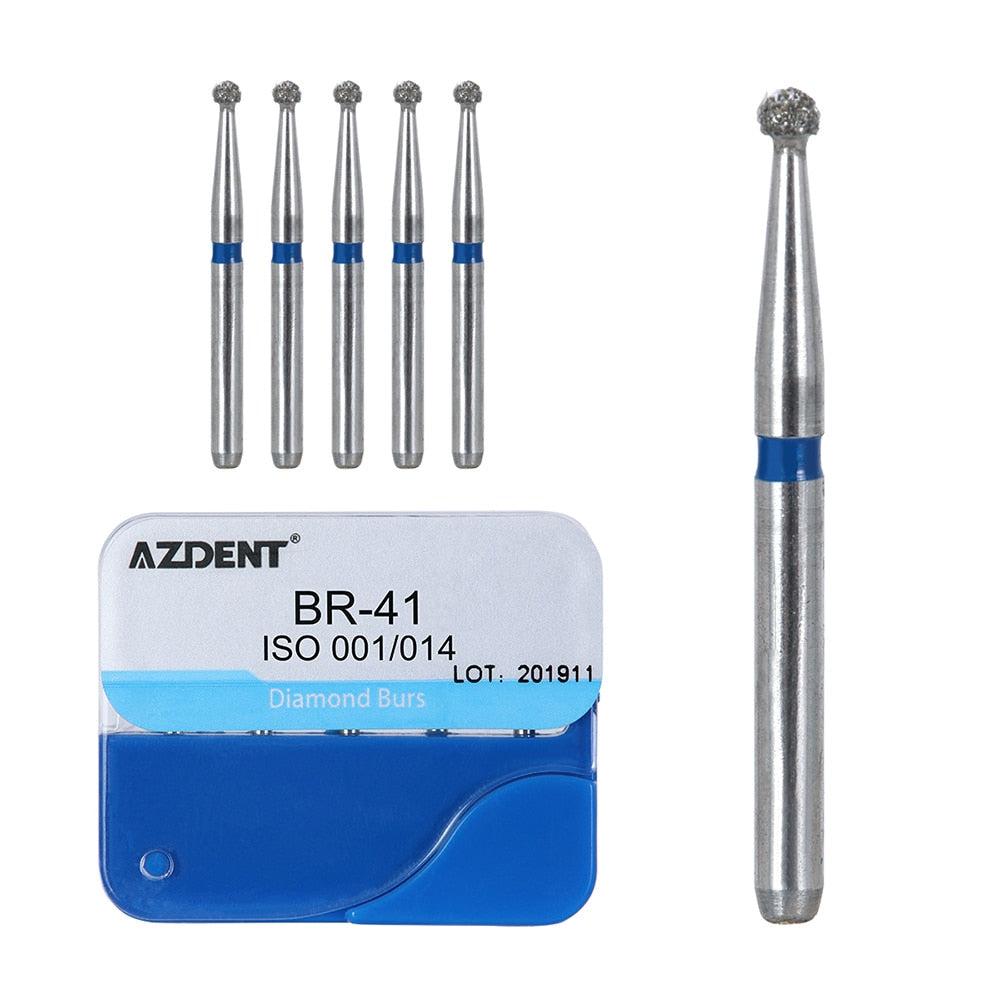AZDENT 100pcs/20Boxes Dental Diamond Burs Drill for Teeth Porcelain Ceramics Composite Polishing High Speed Handpiece Dia.1.6mm - KiwisLove
