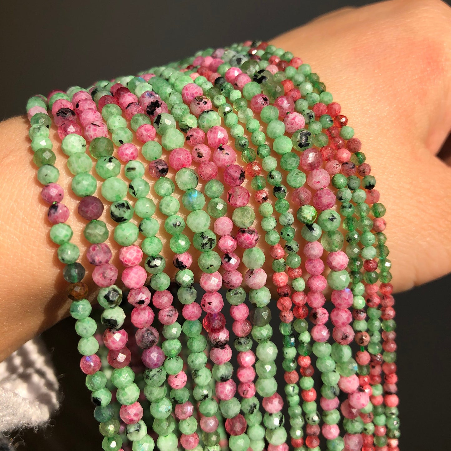 2 3 4mm Faceted Epidote Zoisite Stone Beads Round Loose Spacer Beads for Jewelry Making DIY Bracelet Earrings Accessories 15&#39;&#39; - KiwisLove