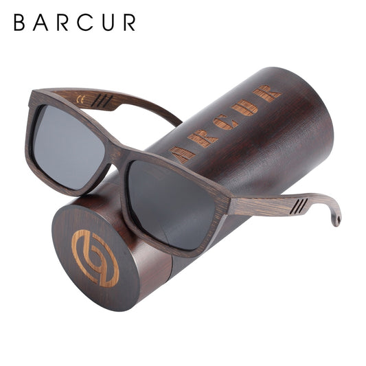 BARCUR Brown Wooden Sunglasses Polarized Sun glasses for Men Women Vintage oculos de sol lunette de soleil femme - KiwisLove