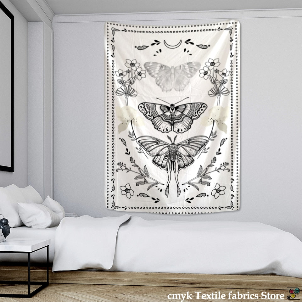 Psychedelic Butterfly Tarot Tapestry Wall Hanging Witchcraft Bohemian Hippie Tapiz Dormitory Home Decor - KiwisLove